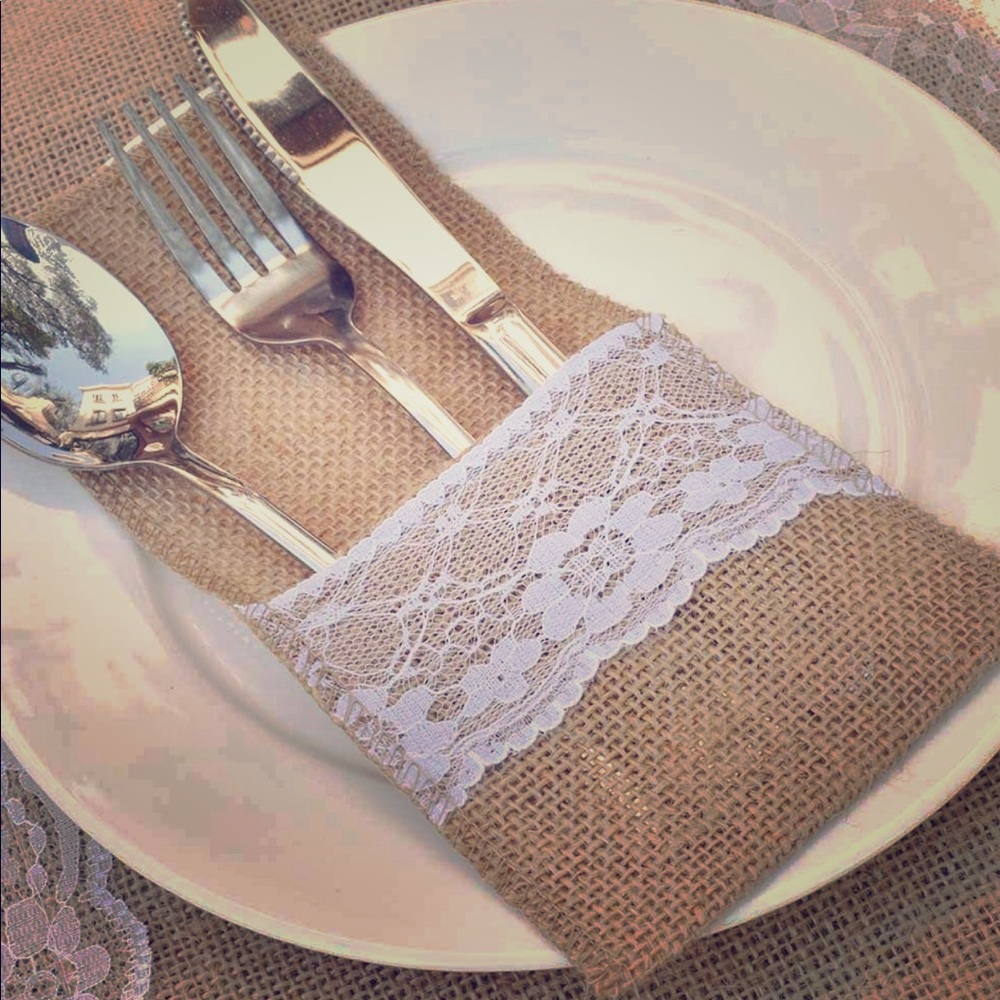 Burlap Utensil Holders